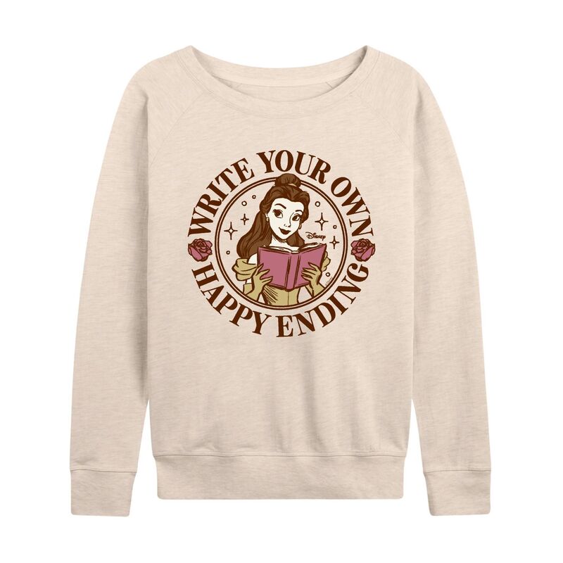 ディズニー レディース トップス Tシャツ パイル Women's Disney's Belle Write Your Own Happy Ending French Terry Long Sleeve Tee Beige ベージュ