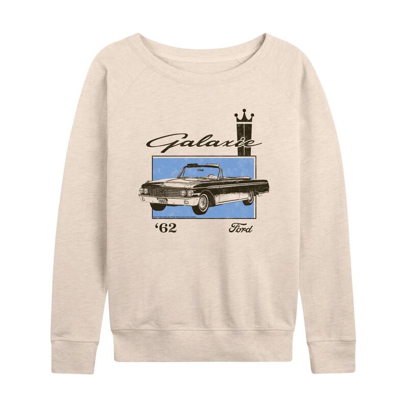 アニメキャラクター レディース トップス Tシャツ パイル Licensed Character Women's Ford 1962 Galaxie Distressed French Terry Long Sleeve Tee Beige ベージュ