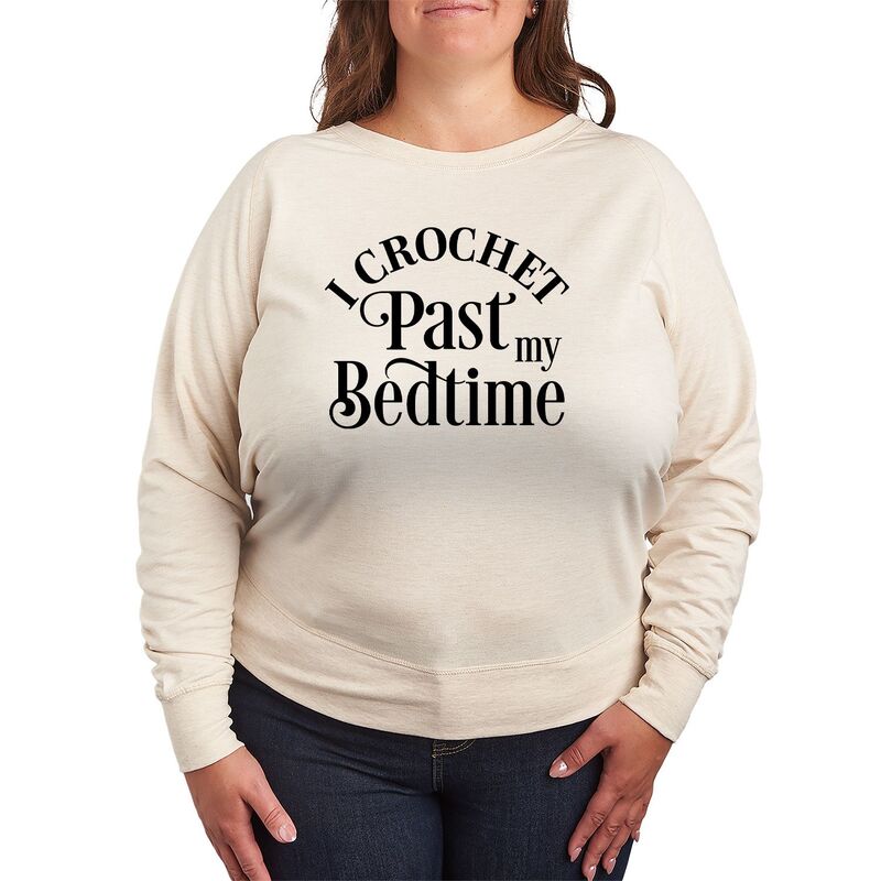 アニメキャラクター レディース トップス Tシャツ プラスサイズ パイル Licensed Character Plusize Crochet Past My Bedtime French Terry Long Sleeve Tee Beige ベージュ