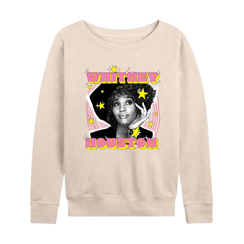 アニメキャラクター レディース トップス Tシャツ パイル Licensed Character Women's Whitney Houston Stars French Terry Long Sleeve Tee Beige ベージュ
