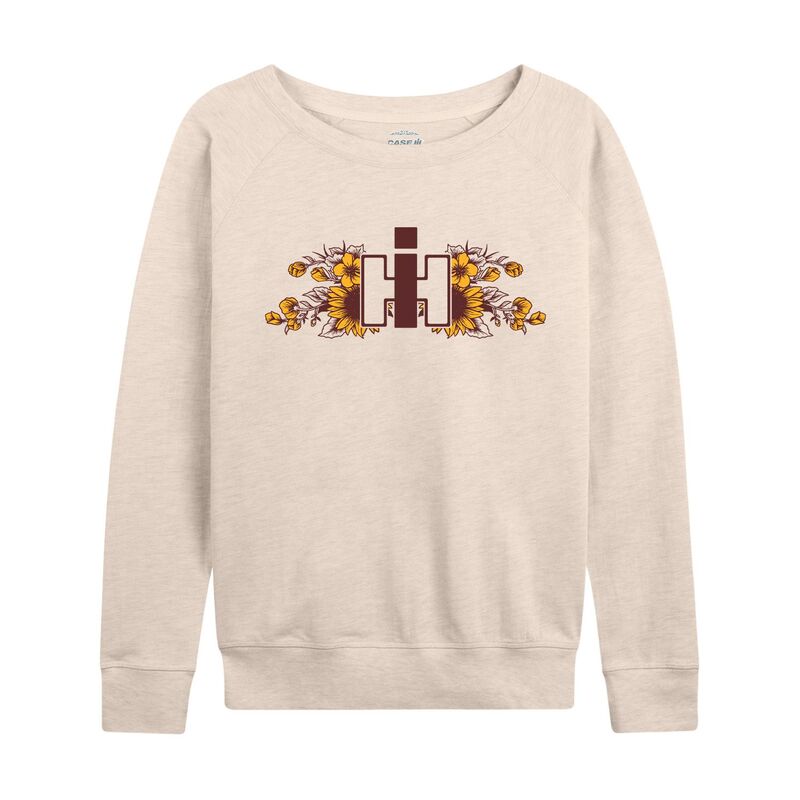 アニメキャラクター レディース トップス Tシャツ パイル フラワー Licensed Character Women's Case IH Fall Florals French Terry Long Sleeve Tee Beige ベージュ