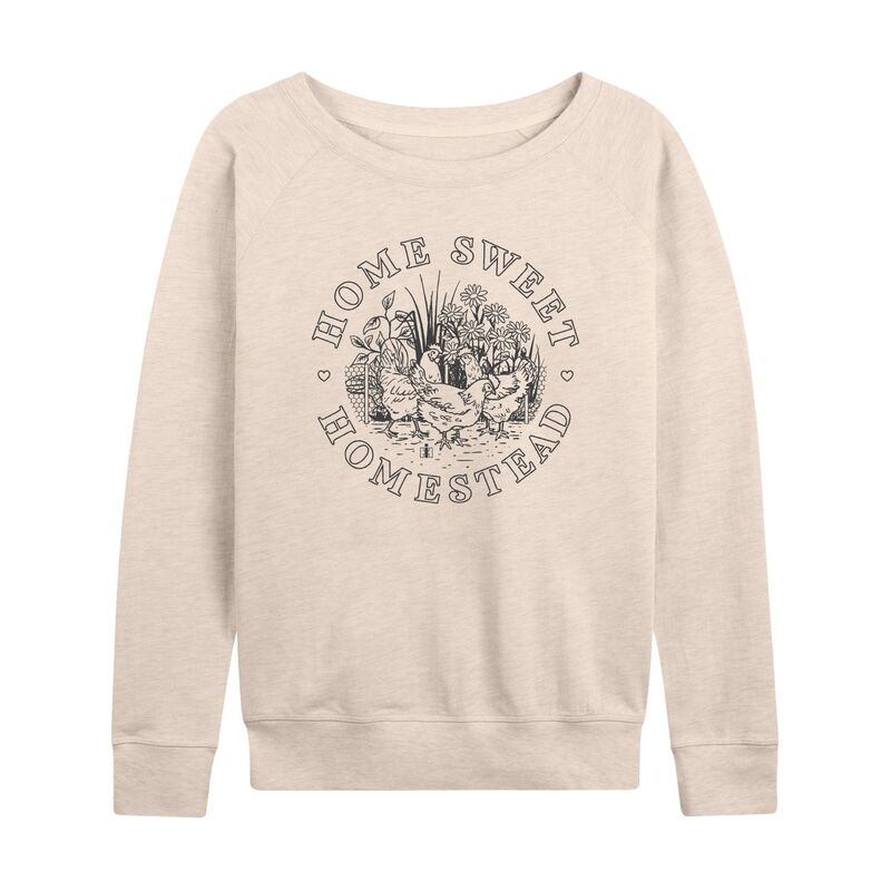 アニメキャラクター レディース トップス Tシャツ パイル Licensed Character Women's Case IHome Sweet Homestead French Terry Long Sleeve Tee Beige ベージュ