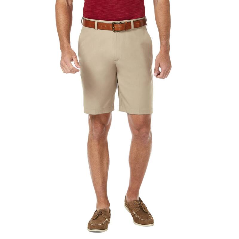 ハガー メンズ ボトムス ハーフパンツ・ショーツ ショートパンツ Men's Haggar Cool 18 Pro Gabardine Flat Front Shorts Khaki カーキ｜ReVida 店