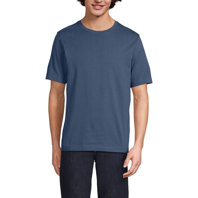 ランズエンド メンズ トップス Tシャツ Men's Lands' End Super-T Short Sleeve T-Shirt Nightfall Blue ブルー