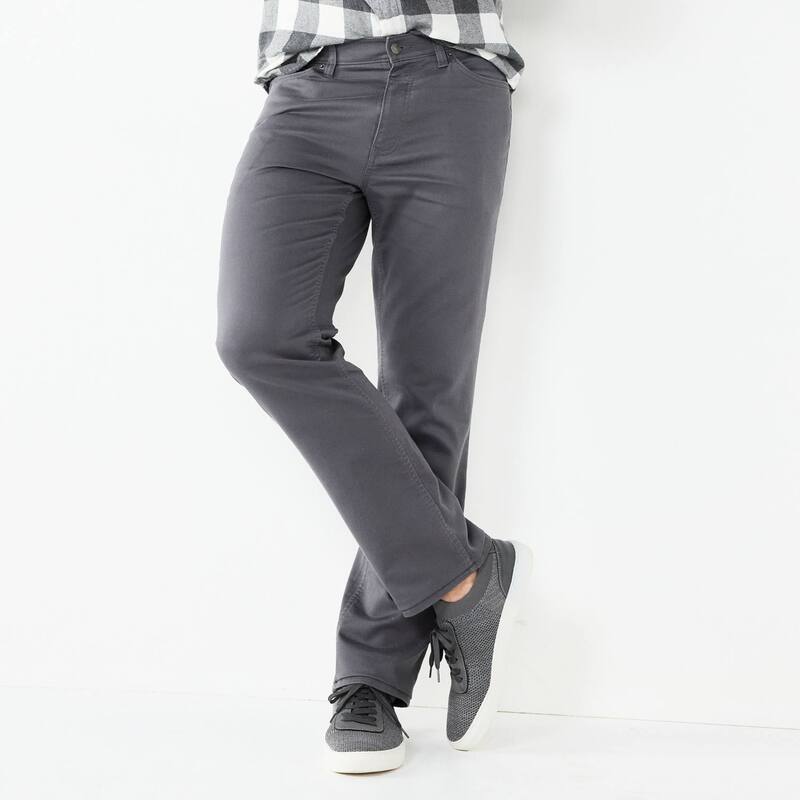 ソノマ メンズ ボトムス 心地好いズボン下 Men\u0027sonoma Goods For Life Flexwear Straight-Fit 5-Pocket Everyday Pant Gray 薄墨色 ズボン・パンツ-メンズファッション