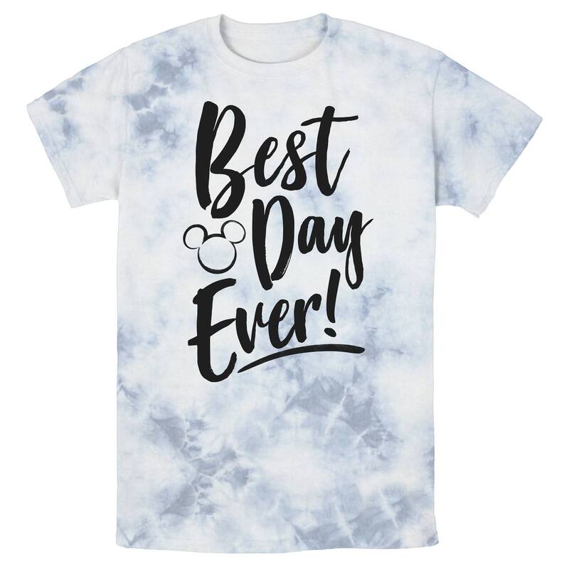 ディズニー メンズ トップス Tシャツ Disney's Mickey Mouse Men's Park Best Day Every Head Silhouette Wash Tee White Blue ホワイト｜ReVida 店
