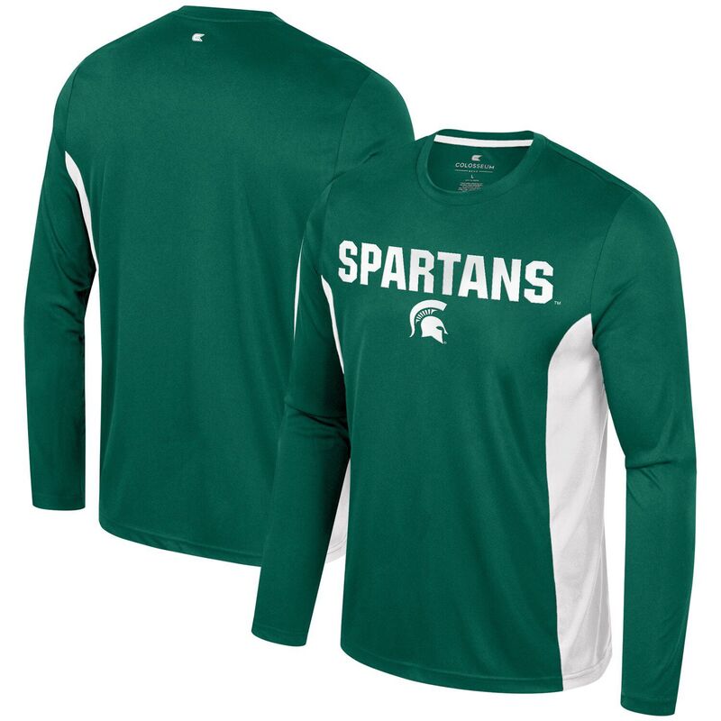コロシアム メンズ トップス Tシャツ Men's Colosseum Green Michigan State Spartans Warm Up Long Sleeve T-Shirt Msu Green グリーン