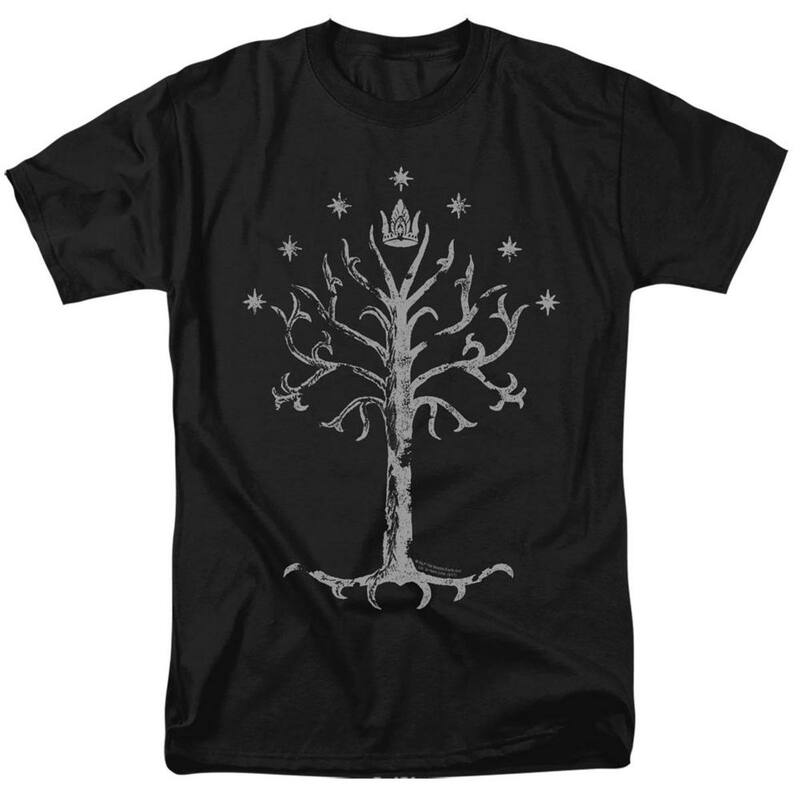 アニメキャラクター メンズ トップス Tシャツ Licensed Character Lord Of The Rings Tree Of Gondor Short Sleeve Adult-shirt Black ブラック