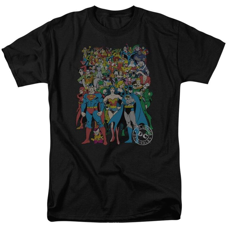 アニメキャラクター メンズ トップス Tシャツ Licensed Character Dcomics Original Universe Short Sleeve Adult-shirt Black ブラック｜ReVida 店