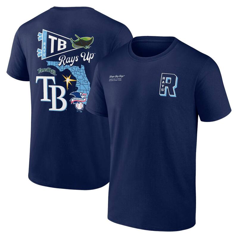 アンブランデッド メンズ トップス Tシャツ Unbranded Men's Fanatics Branded Navy Tampa Bay Raysplit Zone T-Shirt Ray Navy ネイビー