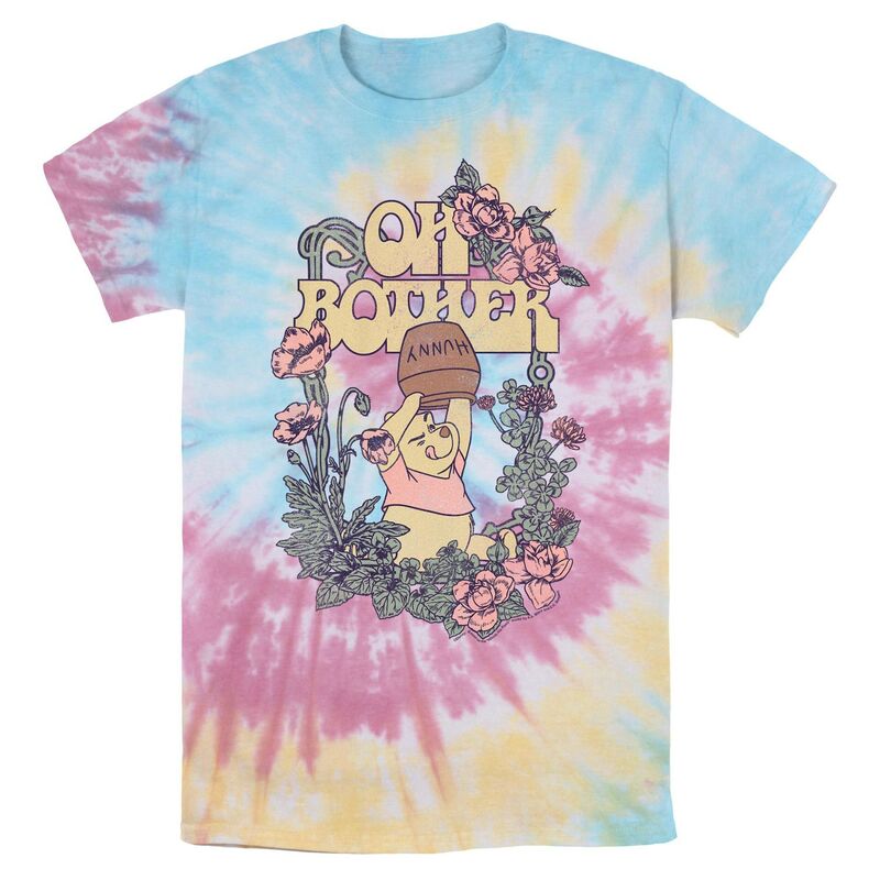 ディズニー メンズ トップス Tシャツ グラフィック Disney Winnie The Pooh Bother Flower Frame Tie Dye Men Graphic Tee Blue Pink Light Yellow ブルー