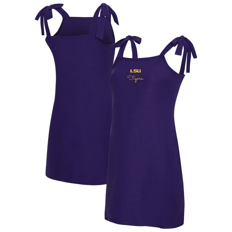 アンブランデッド レディース アンダーウェア ナイトウェア Unbranded Women's Conceptsport Purple LSU Tigers Tie-Shoulder Nightdress Lsu Purple パープル