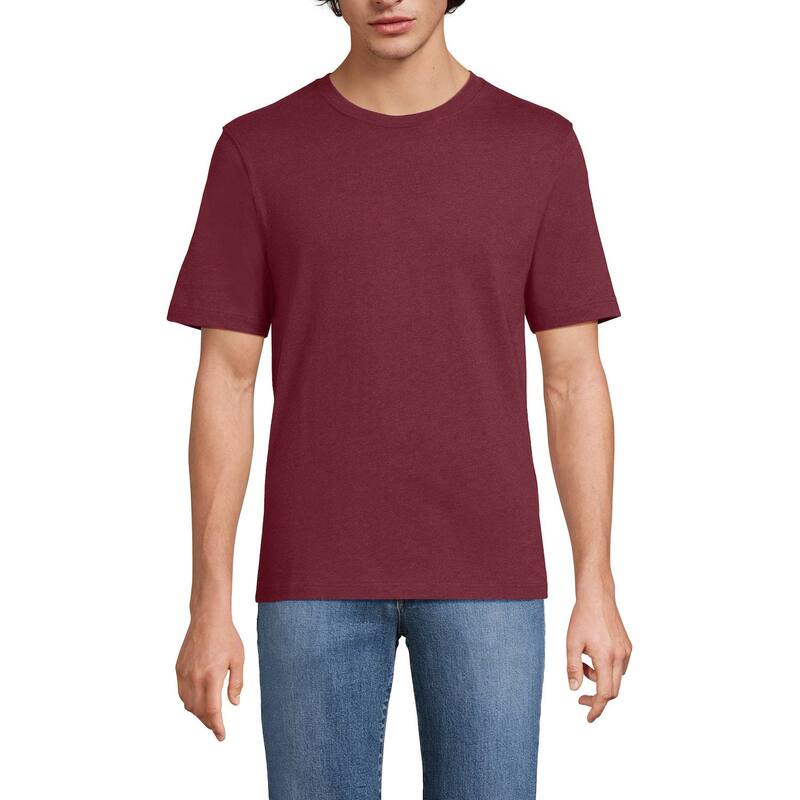ランズエンド メンズ トップス Tシャツ Men's Lands' End Super-T Short Sleeve T-Shirt Burgundy Heather ヘザー
