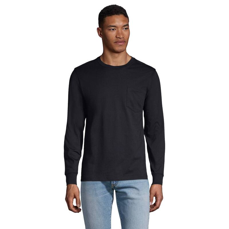 ランズエンド メンズ トップス Tシャツ トール Big & Tallands' End Super-T Pocketee Black ブラック