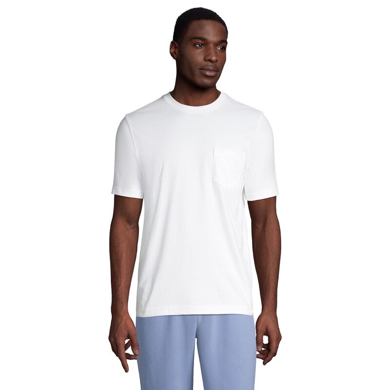 ランズ挙げ句の果て メンズ トップス ティーシャツ トール Big \u0026 Tallands\u0027 End Short Sleeve Super-T Pocketee White 白いこと メンズファッション-Tシャツ・カットソー