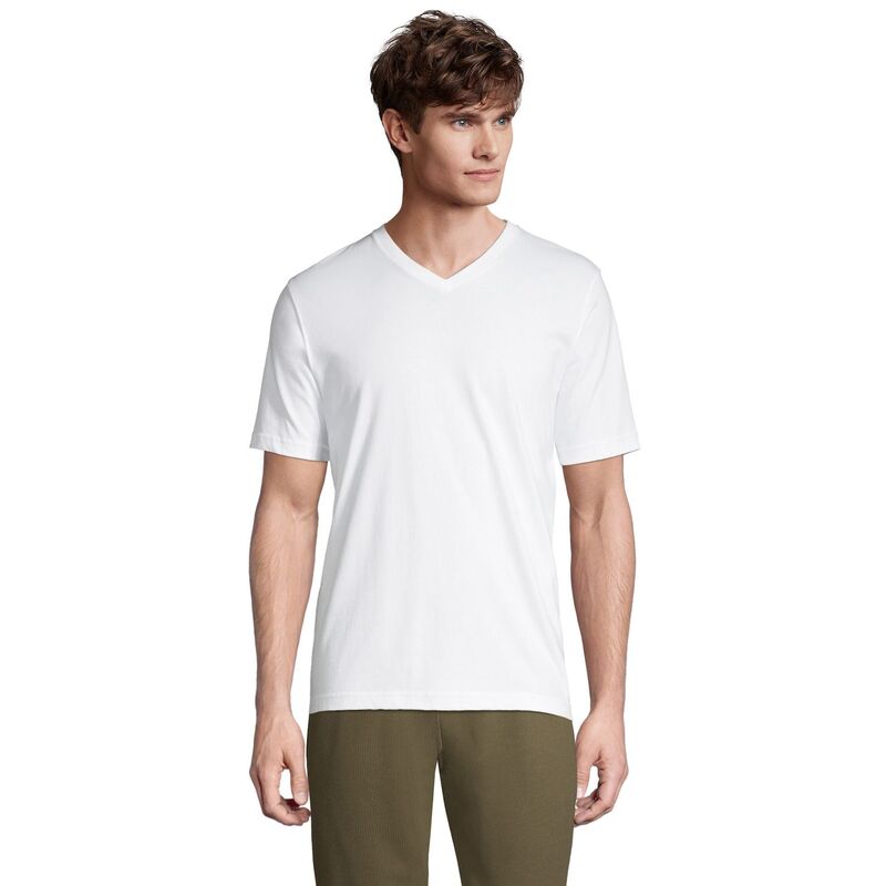 ランズ挙げ句の果て メンズ トップス ティーシャツ Vのど首 トール Big \u0026 Tallands\u0027 End Super-T V-neck Tee White 白いこと メンズファッション-トップス-Tシャツ・カットソー