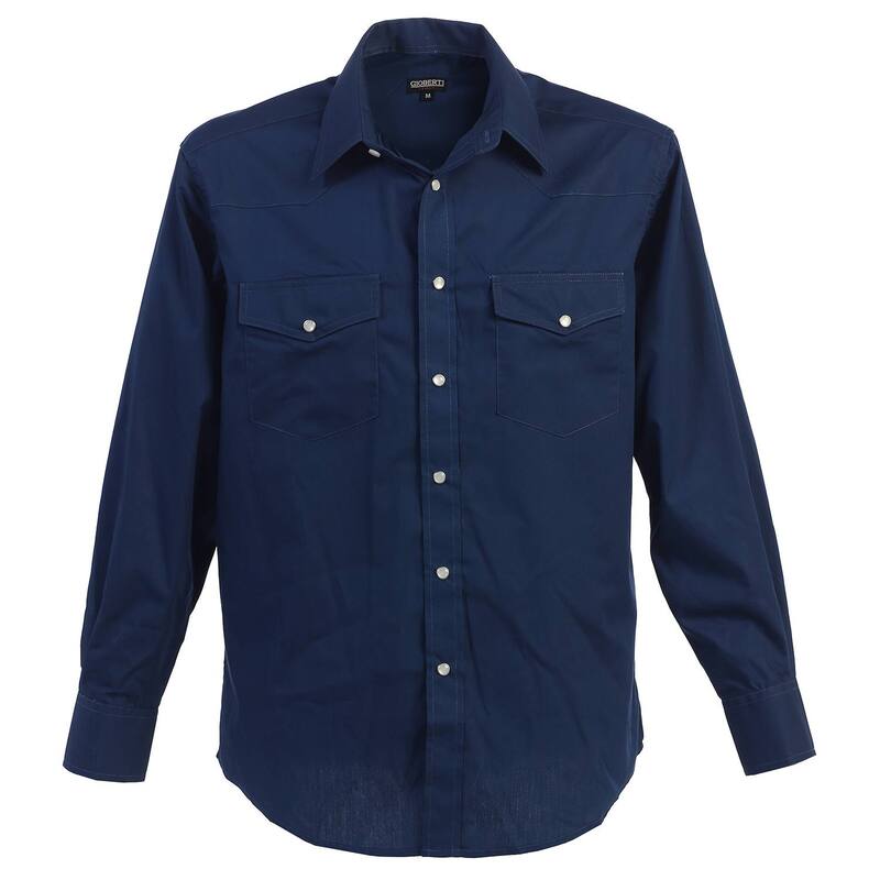 ジョベルティ メンズ トップス Tシャツ Gioberti Men'solid Long Sleeve Western Shirt With Pearl Snap-on Buttons Navy ネイビー