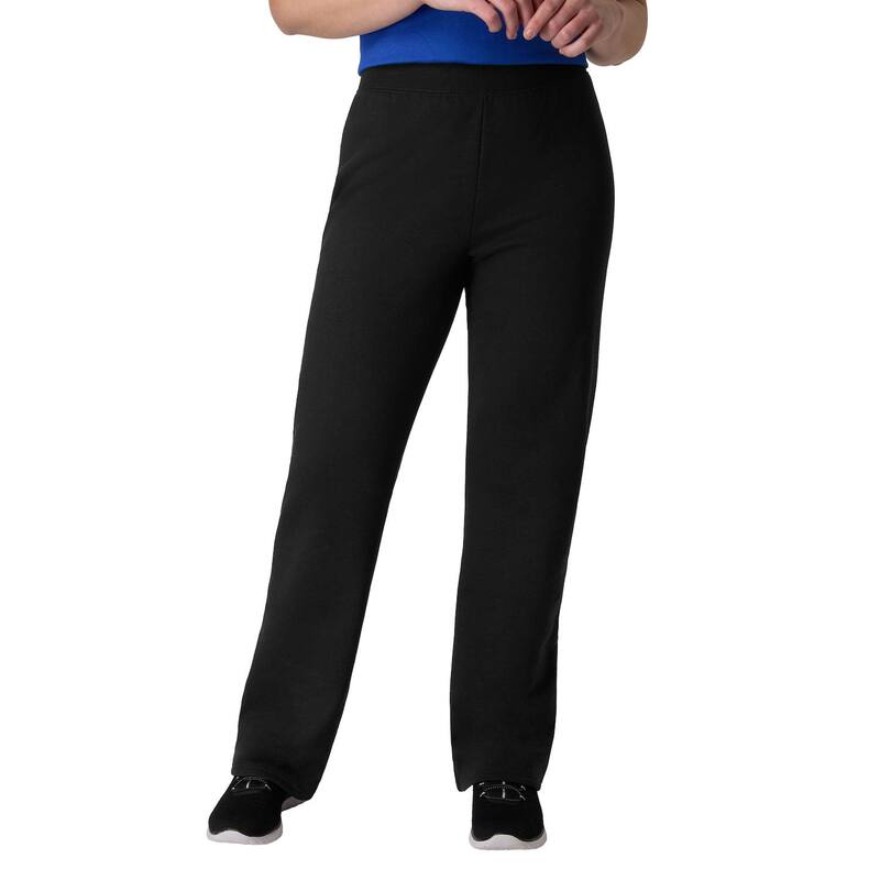 ヘインズ レディース ボトムス カジュアルパンツ スウェットパンツ フリース Women's Hanes Open-Bottom Fleece Sweatpants Ebony