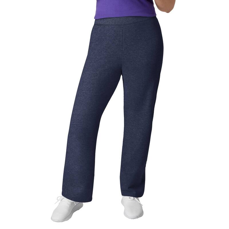 ヘインズ レディース ボトムス カジュアルパンツ スウェットパンツ フリース Women's Hanes Open-Bottom Fleece Sweatpants Navy Heather ヘザー