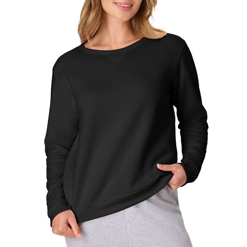 ヘインズ レディース トップス ティーシャツ 流汗 フリース Women\u0027s Hanes V-Notch Fleece Sweatshirt Ebony Tシャツ・カットソー-レディースファッション