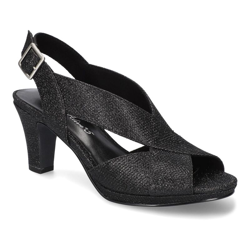 イージーストリート レディース シューズ サンダル Easy Street Christy Women's Dressandals Black Glitter ブラック