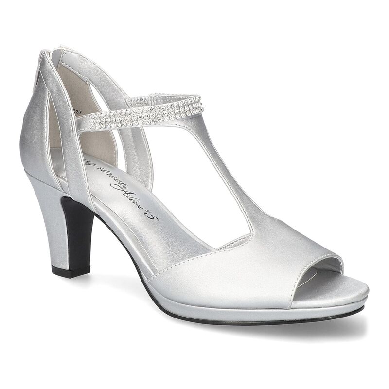 イージーストリート レディース シューズ パンプス サンダル Easy Street Flash Women's Dressandalsilver Satin シルバー