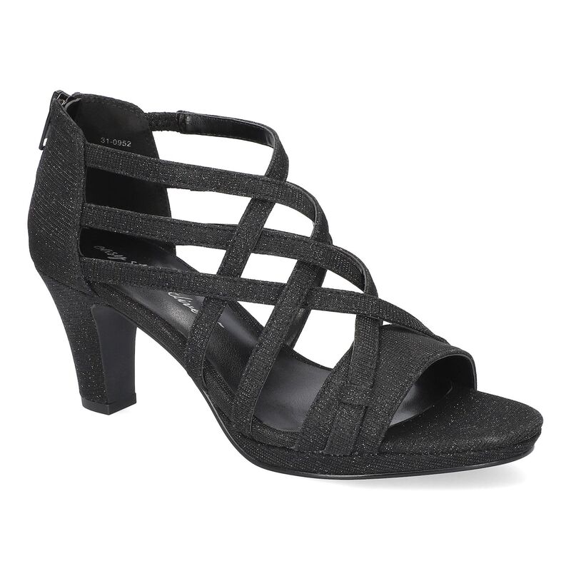 イージーストリート レディース シューズ サンダル プラットフォーム Easy Street Bee Women's Platform Sandals Black Glitter ブラック