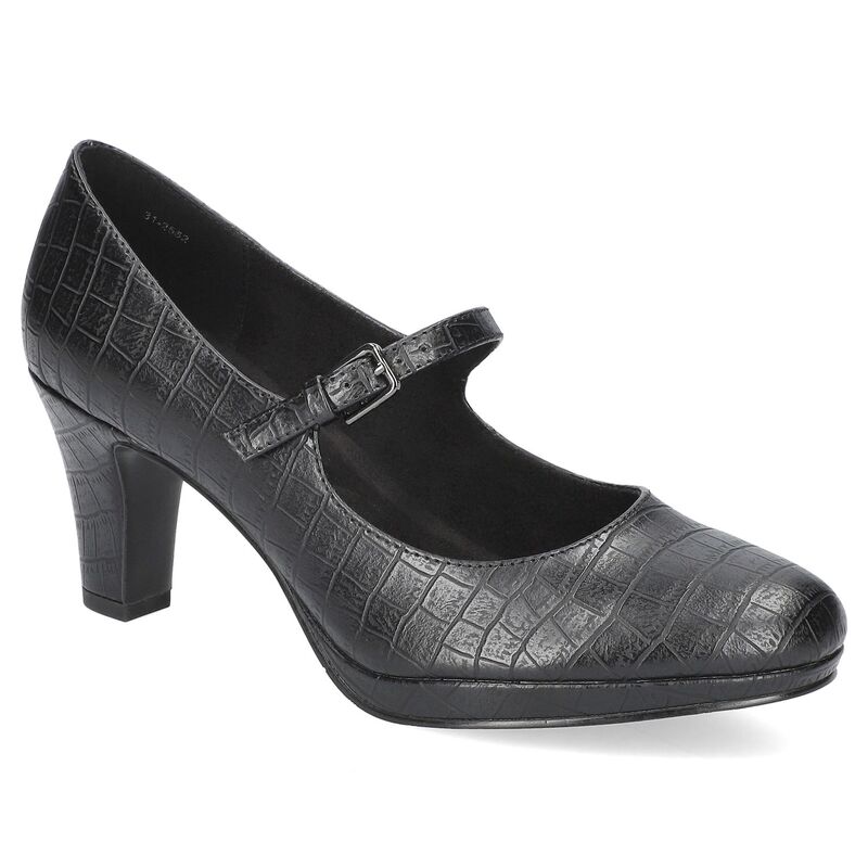 イージーストリート レディース シューズ パンプス プラットフォーム Easy Street Women's Zest Mary Jane Platform Pumps Black Croco ブラック
