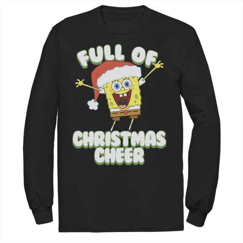 アニメキャラクター メンズ トップス Tシャツ パンツ Licensed Character Men'spongeBob SquarePants Full of Cheer Tee Black ブラック