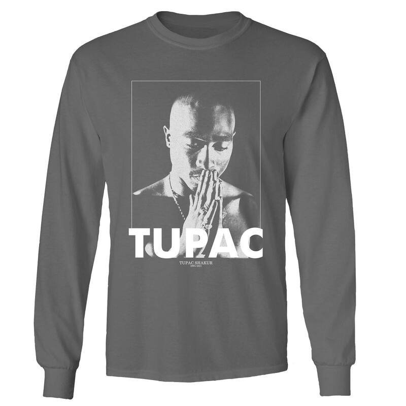アニメキャラクター メンズ トップス Tシャツ Licensed Character Men's Tupac Praying Hands Long Sleeve Charcoal チャコール 8,386円