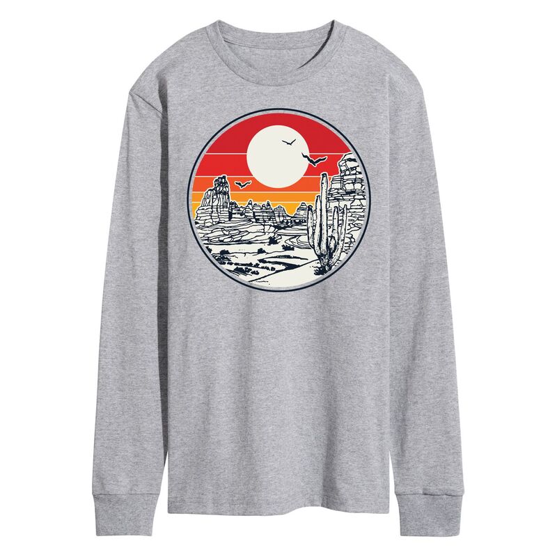 アニメ人となり メンズ トップス ティーシャツ Licensed Character Men\u0027s Desert Canyon Long Sleeve Tee Gray 薄墨色 Tシャツ・カットソー-トップス-メンズファッション