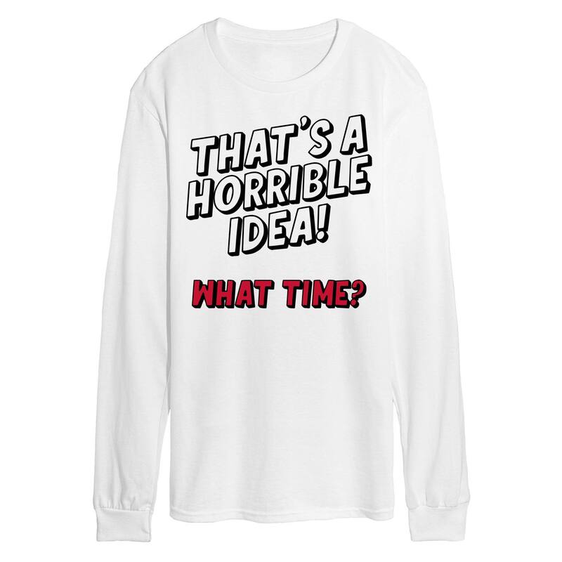 アニメ人となり メンズ トップス ティーシャツ グラフィック Licensed Character Men\u0027s \u0026#34;Horrible Idea\u0026#34; Graphic Tee White 白いこと トップス-Tシャツ・カットソー-メンズファッション