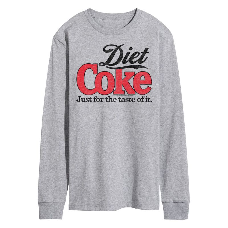 アニメ人となり メンズ トップス ティーシャツ ロゴタイプ グラフィック Licensed Character Men\u0027s Diet Coke Retro Logo Long Sleeve Graphic Tee Gray 薄墨色 トップス-Tシャツ・カットソー