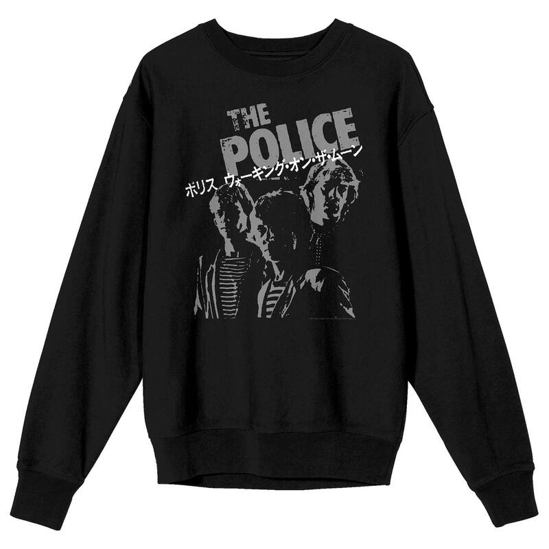 アニメ人となり メンズ トップス ティーシャツ グラフィック Licensed Character Men\u0027s The Police Japanese Characters Long Sleeve Graphic Tee Black 黒いこと メンズファッション-トップス-Tシャツ・カットソー