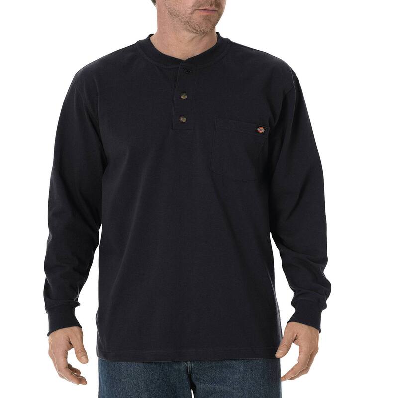 ディッキーズ メンズ トップス Tシャツ Men's Dickies Heavyweight Henley Black ブラック