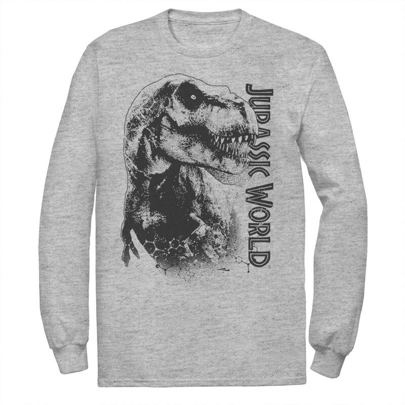 アニメキャラクター メンズ トップス Tシャツ グラフィック Licensed Character Men's Jurassic World T-Rex Close-Uportrait Long Sleeve Graphic Tee Athletic Heather ヘザー