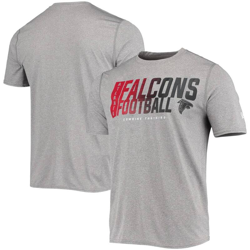 ニューエラ メンズ トップス Tシャツ Men's New Era Heathered Gray Atlanta Falcons Combine Authentic Game On T-Shirt Fal Grey グレー