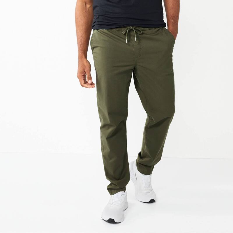 ソノマ メンズ ボトムス 心地好いズボン下 Men\u0027sonoma Goods For Life Slim-Fit Pull-On Pants Olive オリーブ ズボン・パンツ-メンズファッション