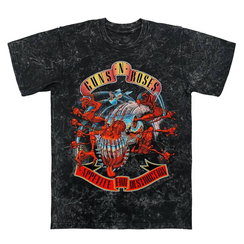 アニメキャラクター メンズ トップス Tシャツ プチ グラフィック Licensed Character Men's Guns N' Roses Appetite For Destruction Creature Mineral Wash Graphic Tee Black Mineral Wash ブラック