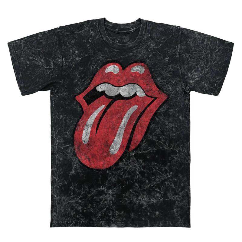 アニメキャラクター メンズ トップス Tシャツ ヴィンテージ グラフィック Licensed Character Men's Rolling Stones Tongue Vintage Mineral Wash Graphic Tee Black Mineral Wash ブラック