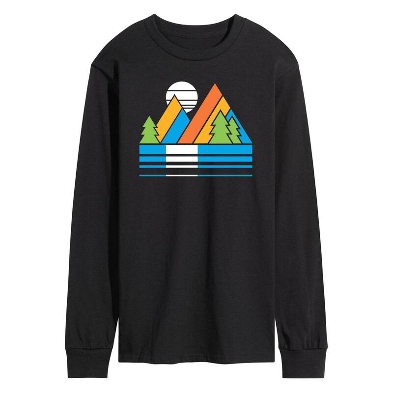 アニメ人となり メンズ トップス ティーシャツ Licensed Character Men\u0027s Retro Mountainsunset Long Sleeve Tee Black 黒いこと トップス-Tシャツ・カットソー-メンズファッション