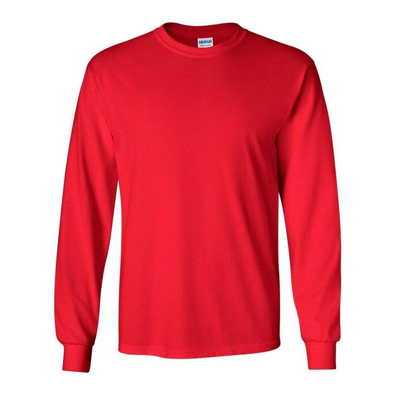 ギルダン メンズ トップス Tシャツ コットン Gildan Ultra Cotton Long Sleeve T-Shirt Red レッド