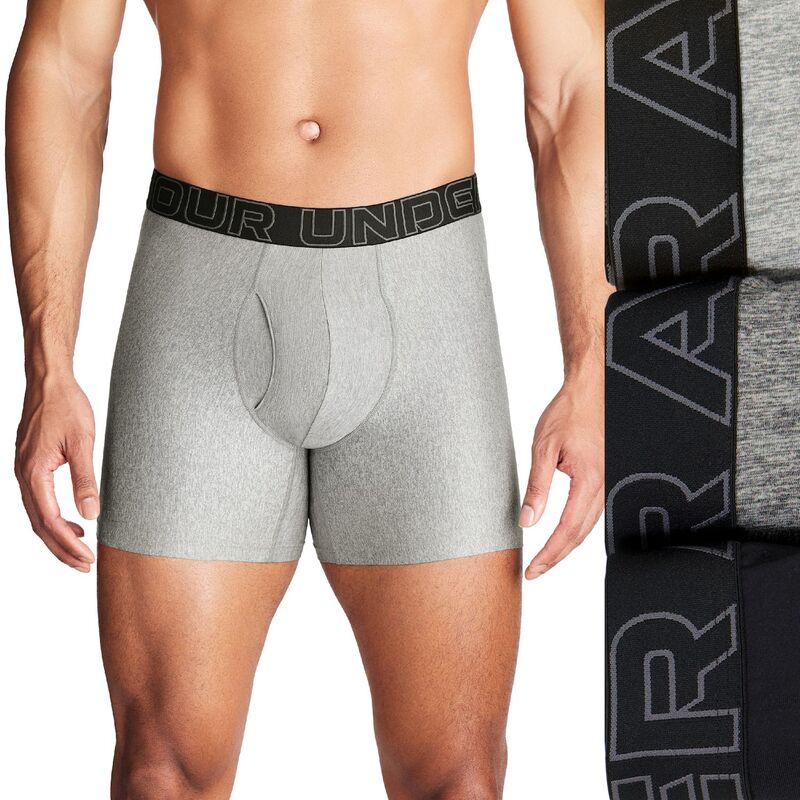 アンダーアーマー メンズ アンダーウェア ボクサーパンツ Men's Under Armour 3-pack Performance Tech 6-in. Boxer Briefsteel｜ReVida 店