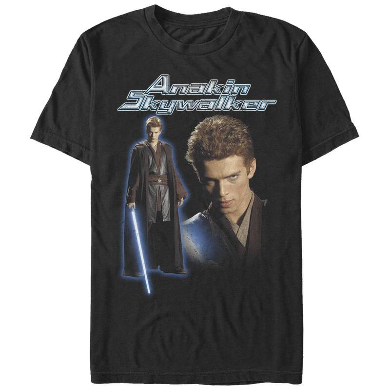 アニメキャラクター メンズ トップス Tシャツ グラフィック Licensed Character Men's Comfort Colorstar Wars Anakin Skywalker Poster Graphic Tee Black ブラック