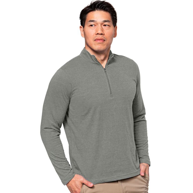 アンティグア メンズ トップス Tシャツ Men Antigua Peak Quarter-Zipullover Gray グレー