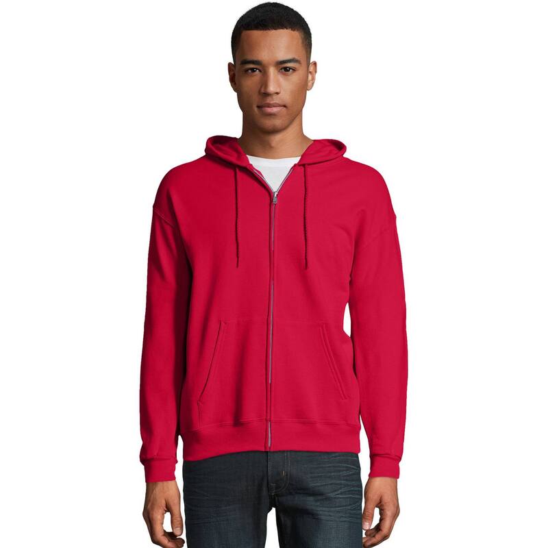 ヘインズ メンズ トップス Tシャツ フーデッドジャケット フリース ジャケット Men's Hanes EcoSmart Fleece Full-Zip Hooded Jacket Deep Red1