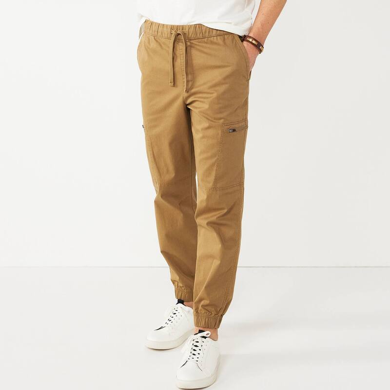 ソノマ メンズ ボトムス 心地好いズボン下 Men\u0027sonoma Goods For Life Zip Cargo Jogger Pants Woodgrain ズボン・パンツ-メンズファッション