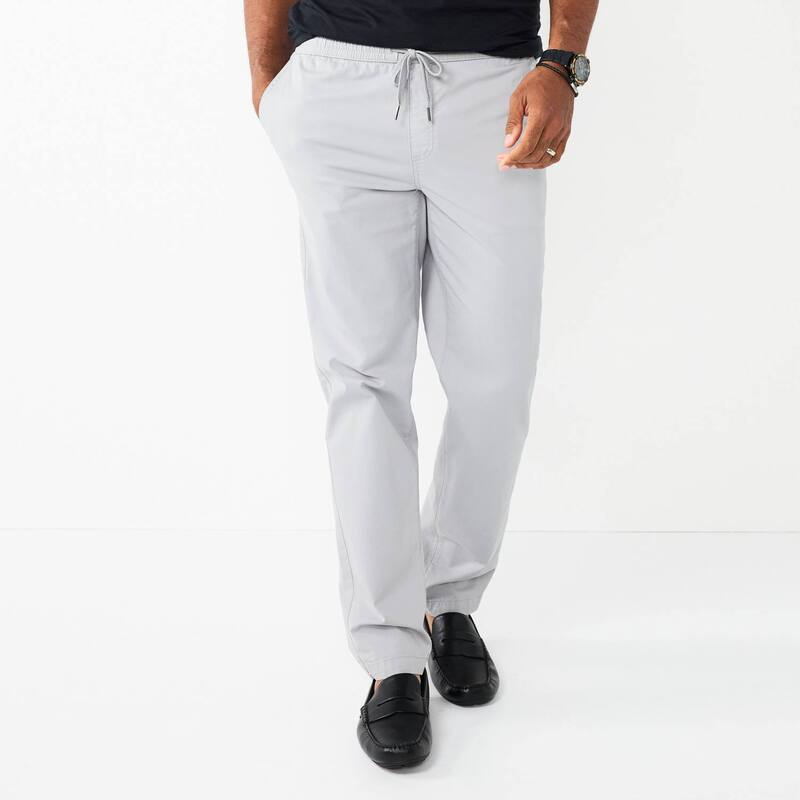 ソノマ メンズ ボトムス 心地好いズボン下 Men\u0027sonoma Goods For Life Slim-Fit Pull-On Pants Alloy ズボン・パンツ-メンズファッション