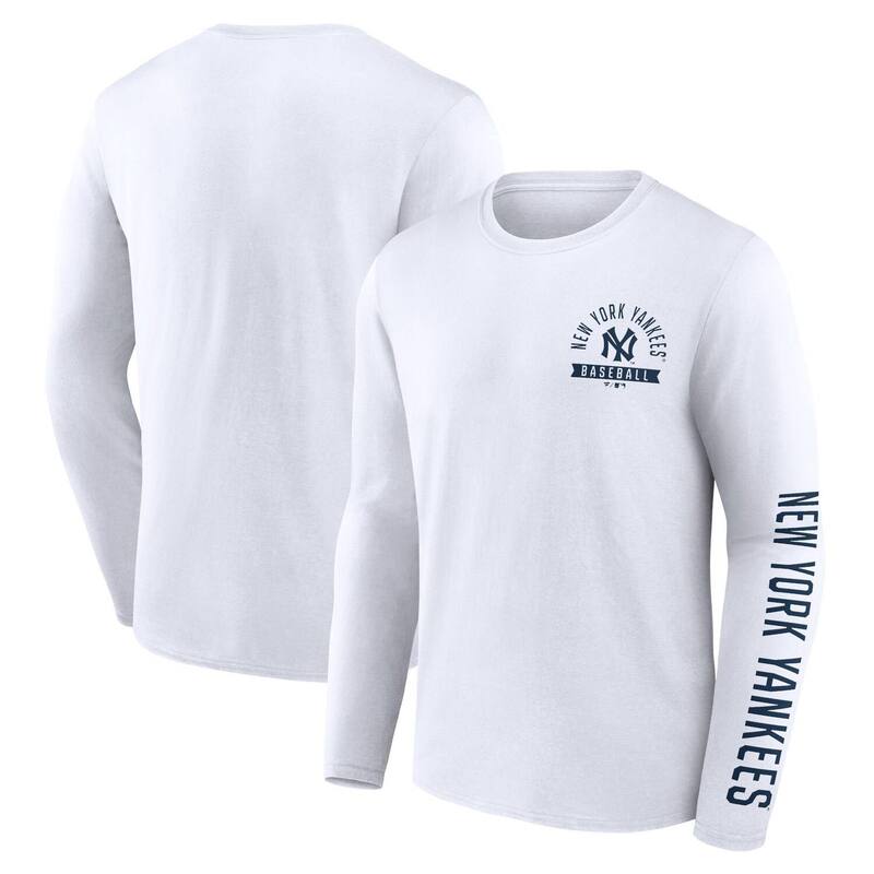 アンブランデッド メンズ トップス Tシャツ Unbranded Men's Fanatics Branded White New York Yankees Pressbox Long Sleeve T-Shirt Ynk White ホワイト