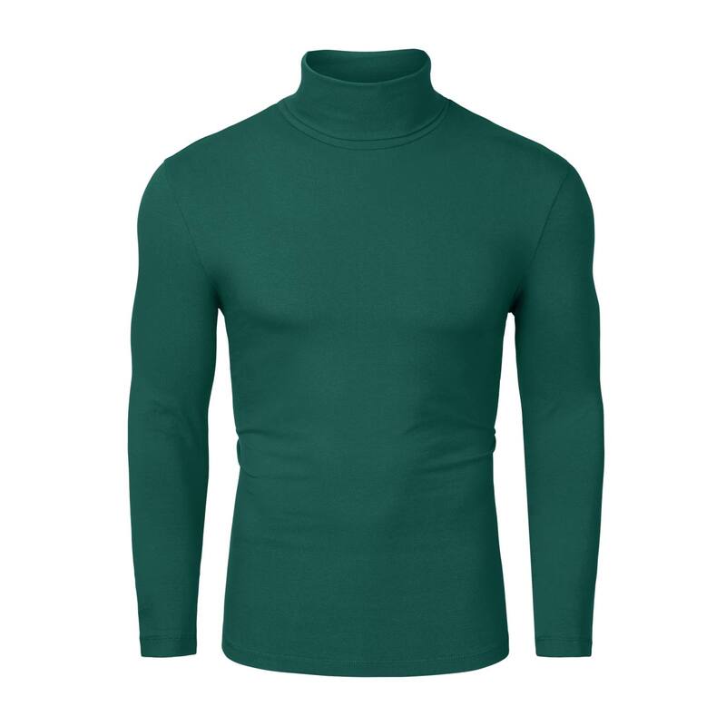 Lars Amadeus メンズ トップス Tシャツ スリムフィット タートルネック Lars Amadeus Men Pullover Turtle Neck Long Sleevestretchy Slim Fitops Dark Green グリーン